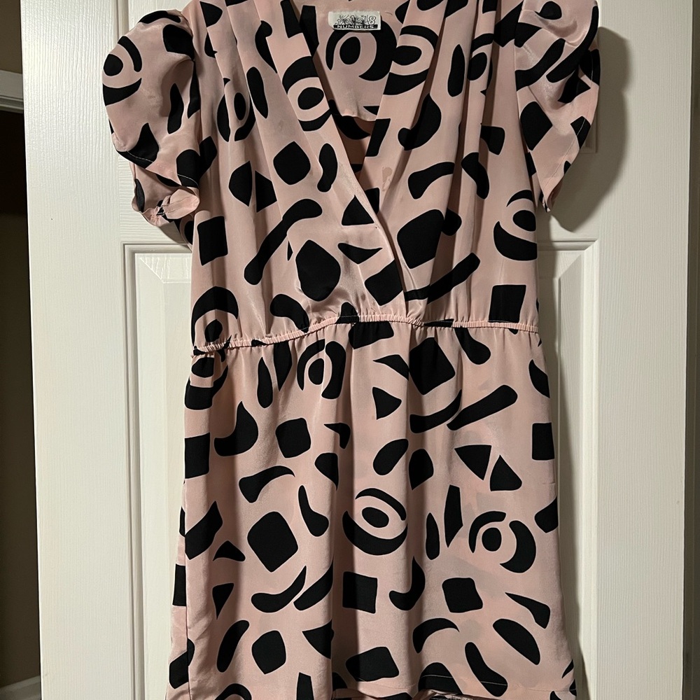 Pink and Black Patterned Dress